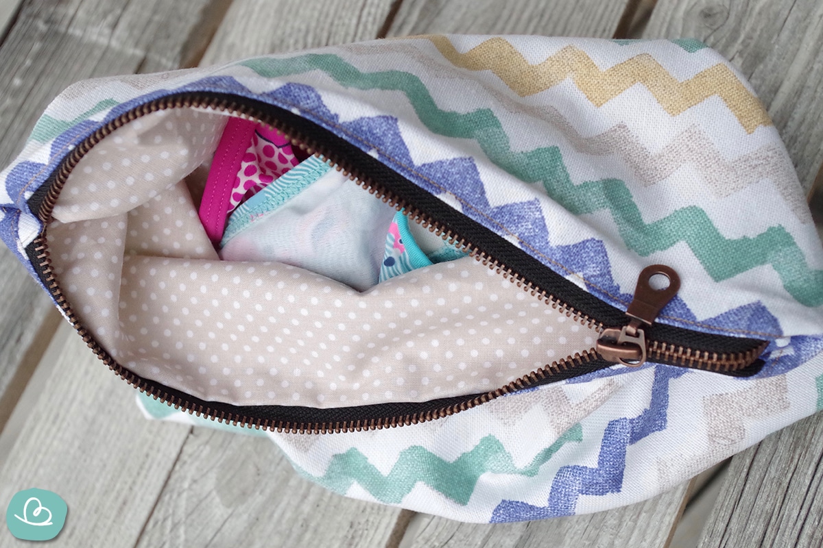 Wetbag nähen Tutorial mit Schnittmuster Freebook Wunderbunt.de