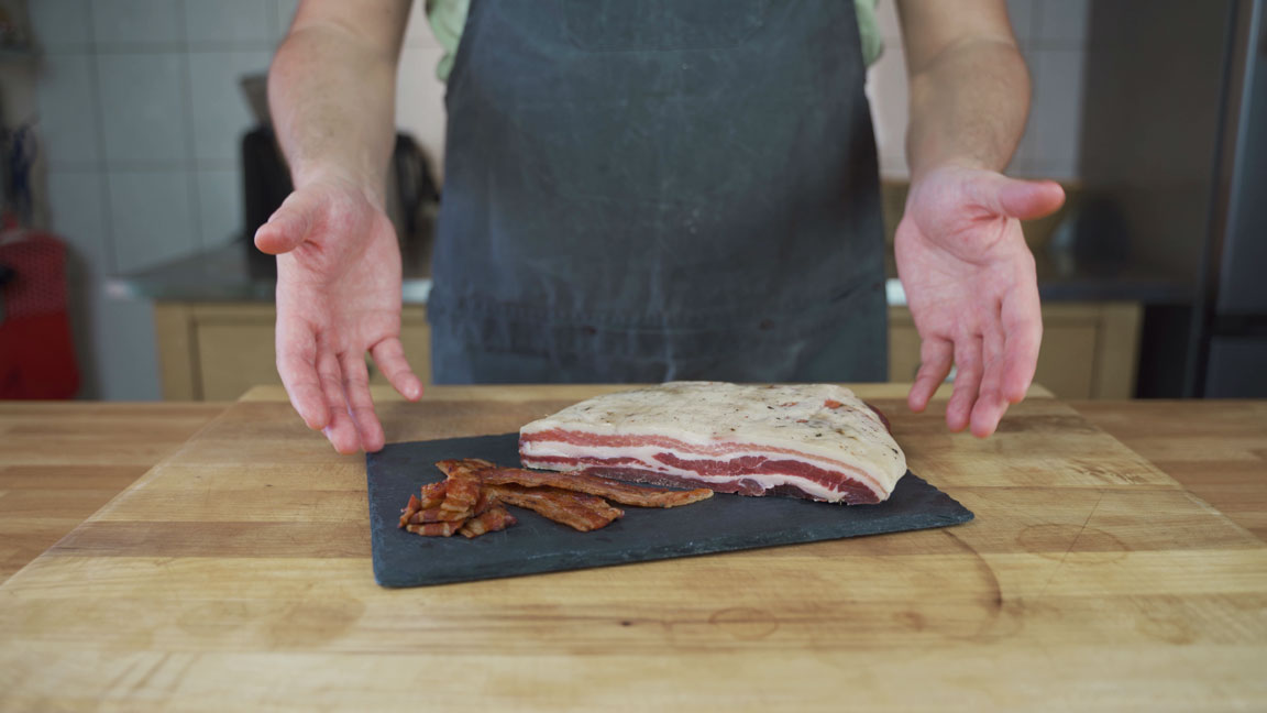 Selfmade Pancetta Delicious Italian airdried ham