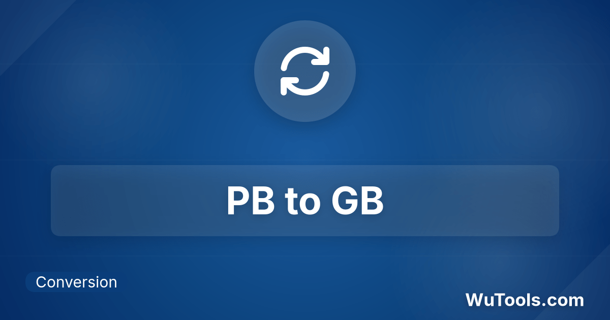 Petabyte to Gigabyte Converter (PB to GB)