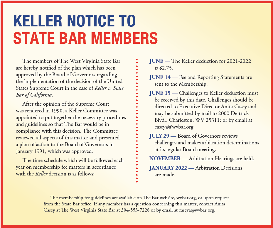 Membership Fee Guidelines The West Virginia State Bar Membership Portal
