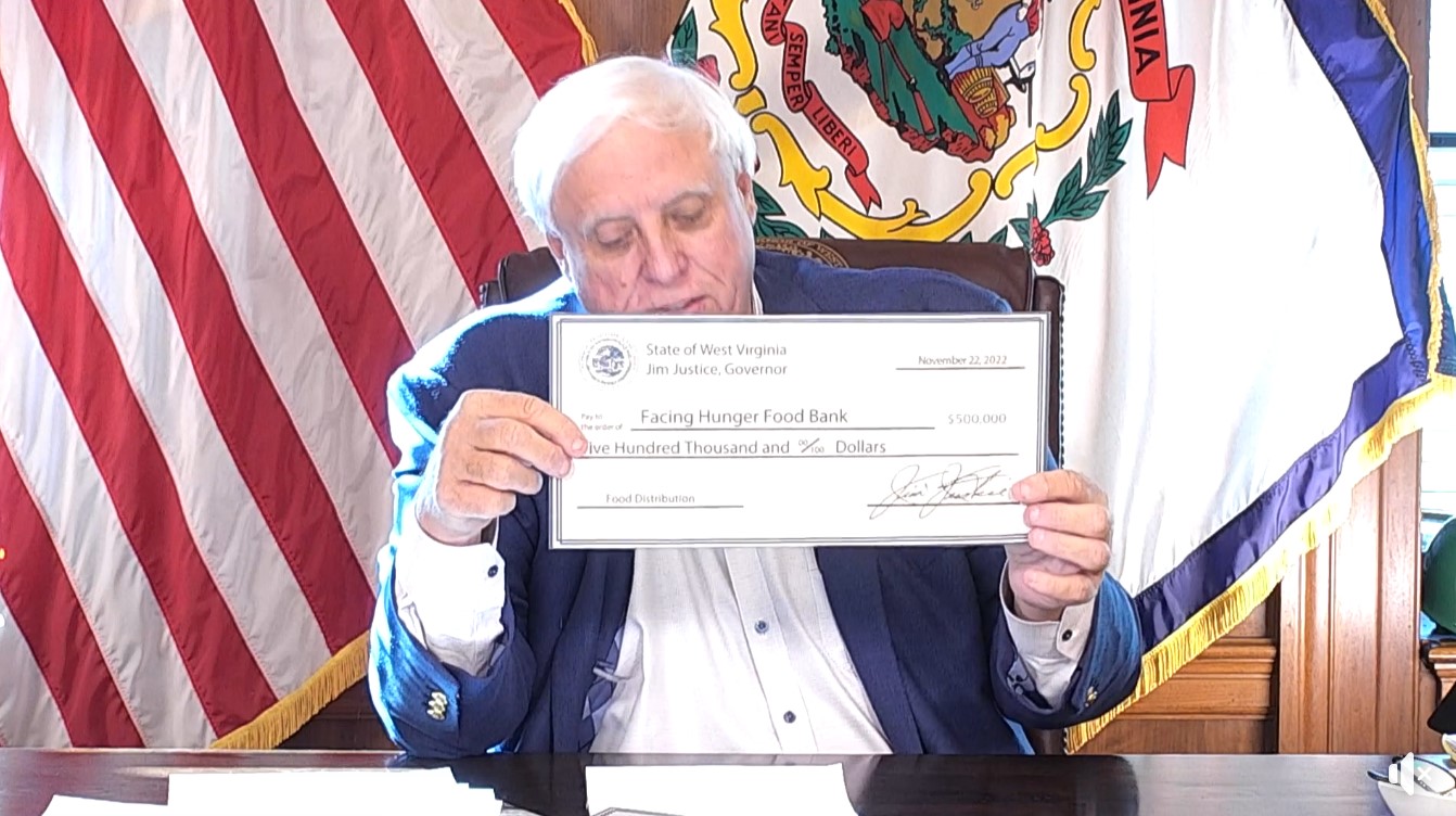 Gov. Justice awards 1 million to West Virginia food banks for third