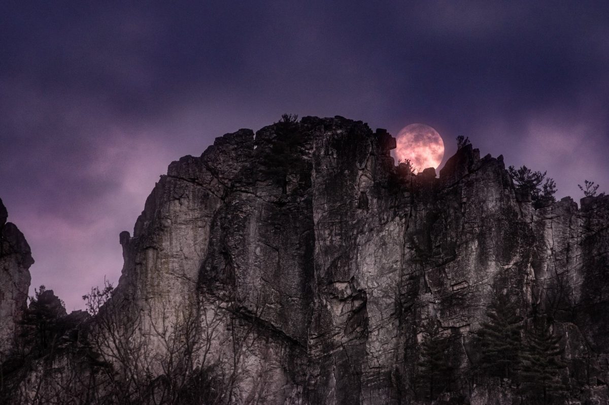 Moon over Seneca Rocks West Virginia Explorer