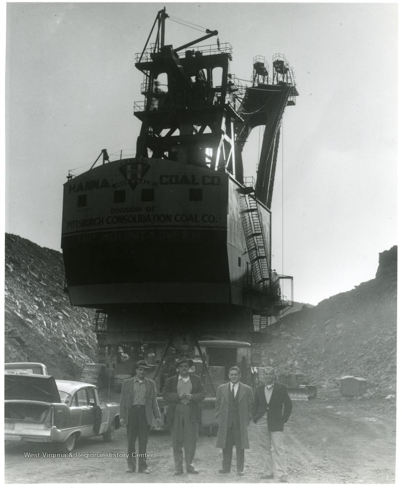 Visitors Pose with Hanna Coal Company's Mountaineer Shovel West