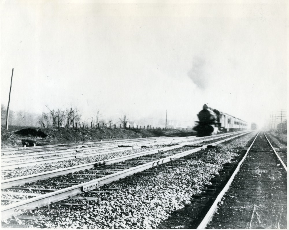 Westbound No. 3 Pounds the High Iron Out of Alderson, W. Va. West Virginia History