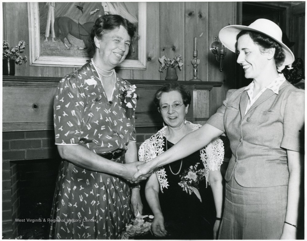 Reception for Eleanor Roosevelt at Arthurdale Inn in Arthurdale, W. Va