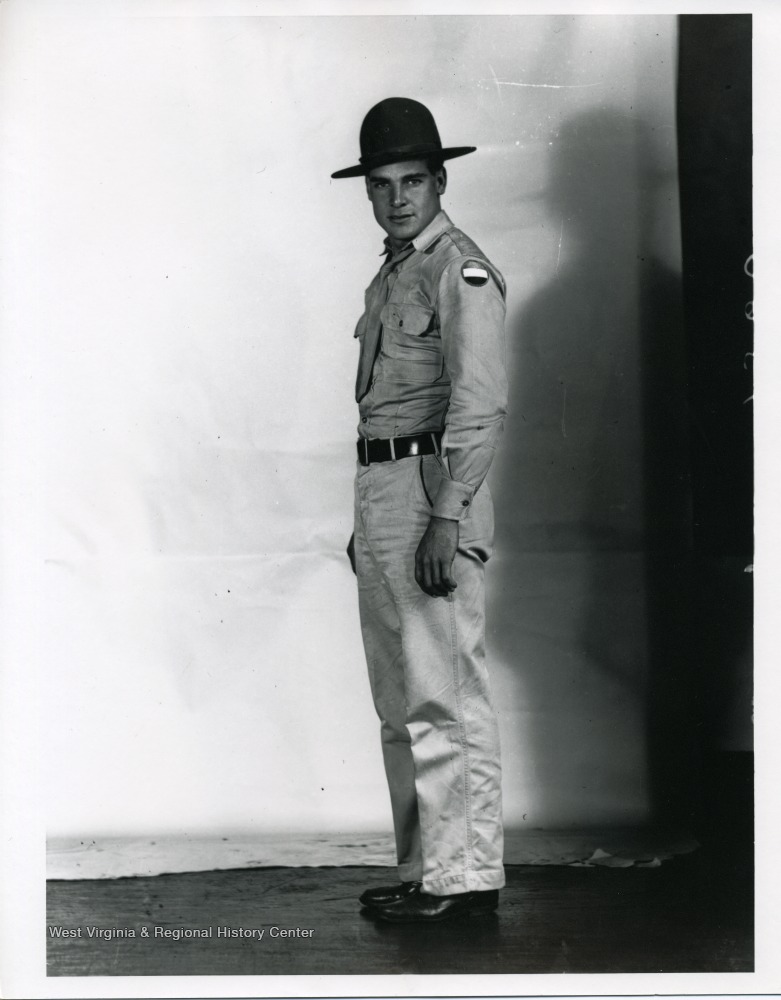 Officer Standing for a Portrait, Grafton, W. Va. West Virginia