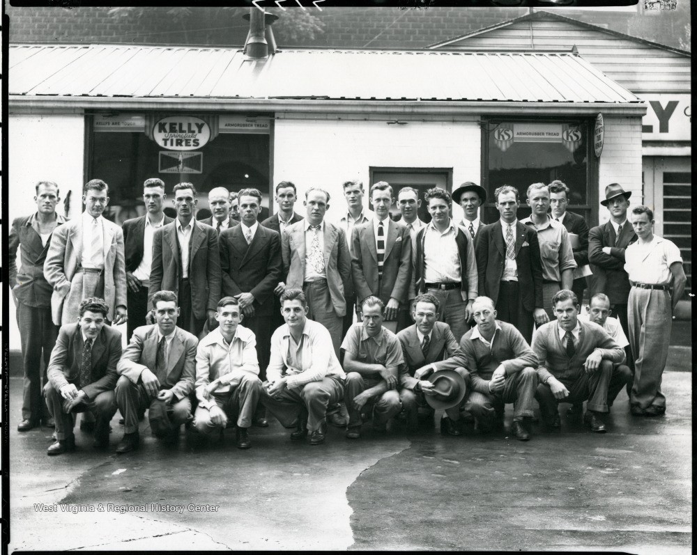 Grafton Men in Front of KellyTire Store, Grafton, W. Va. West