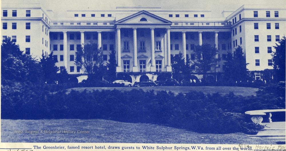 Greenbrier Hotel, White Sulphur Springs, W. Va. West Virginia History
