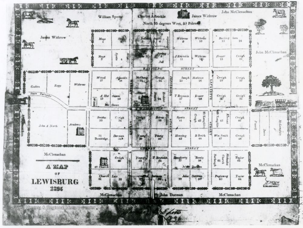 Map of Lewisburg, W. Va. West Virginia History OnView WVU Libraries