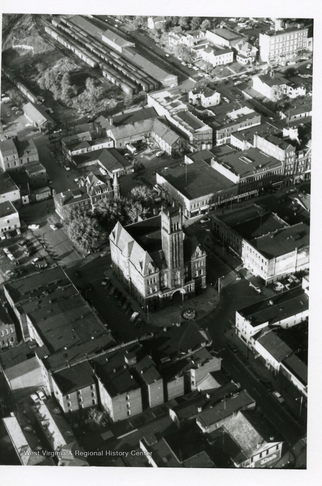 Aerial View of the Wood County Courthouse, Parkersburg, W. Va. West
