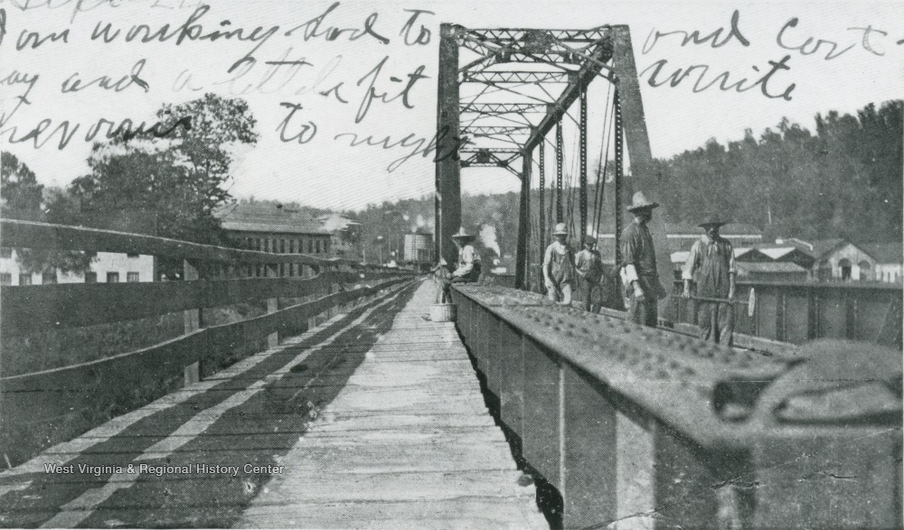 Number 4 Railroad and Foot Bridge across the Elk River, Gassaway, W. Va