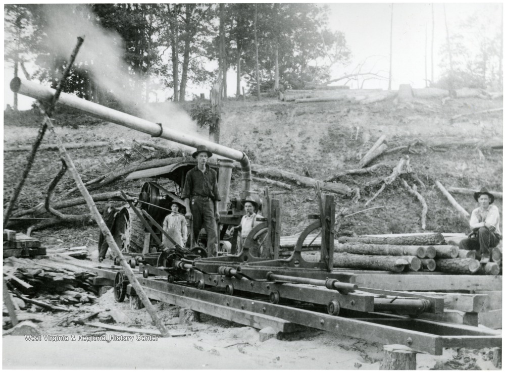 Lumber Men Work at a Portable Sawmill in Pendleton County, W. Va