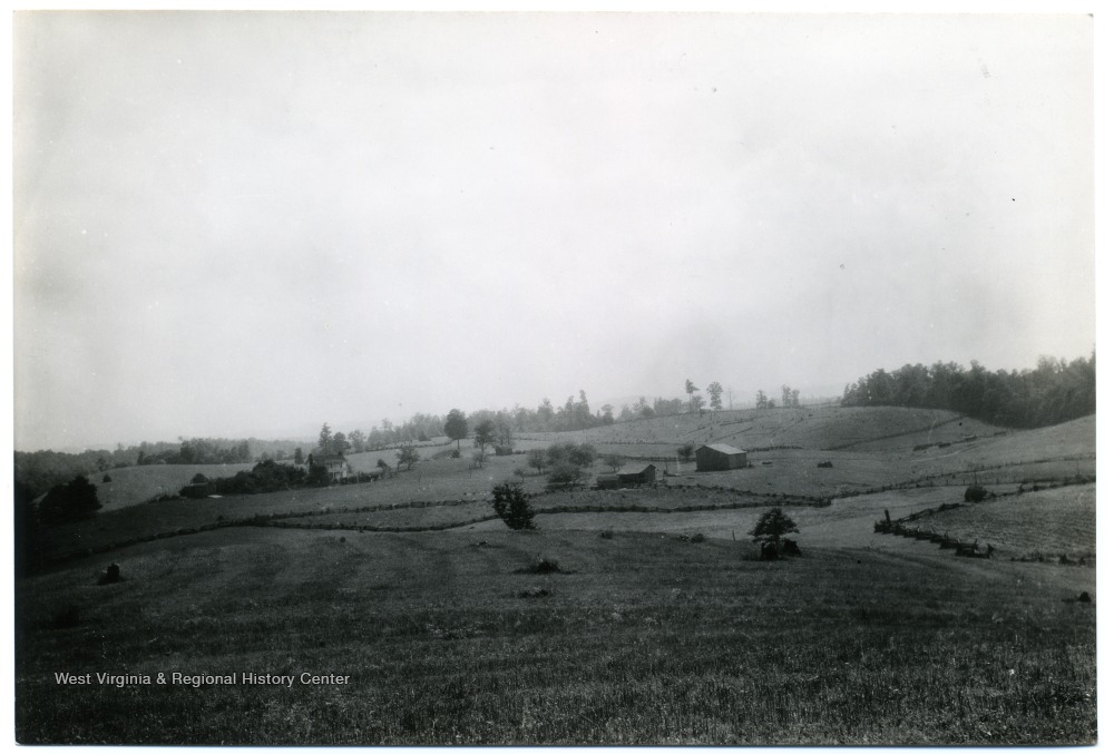 Farm House, Barn, and Fields, Upshur County, W. Va. West Virginia