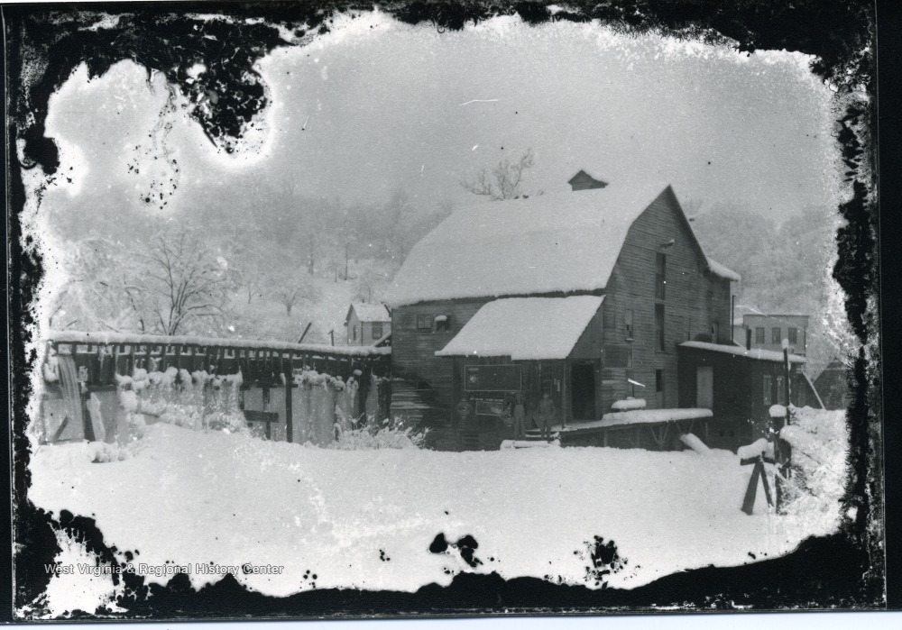 Winter Scene with Old Mill and Dam, Preston County, W. Va. West