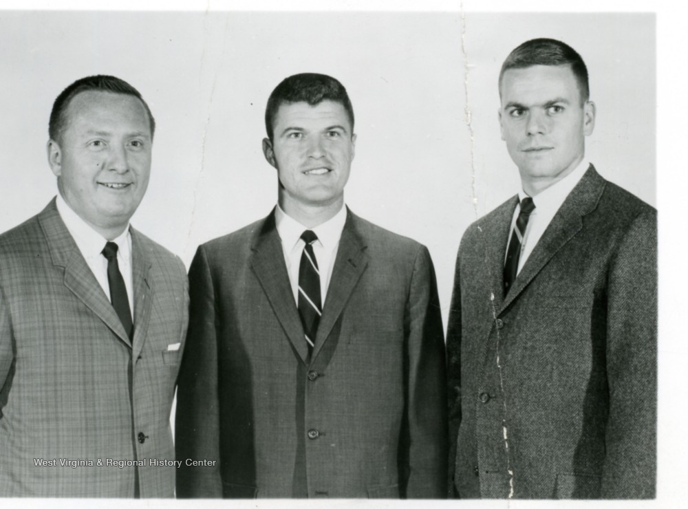 WVU Basketball Coaches Sonny Moran, Bucky Waters, and Krajack