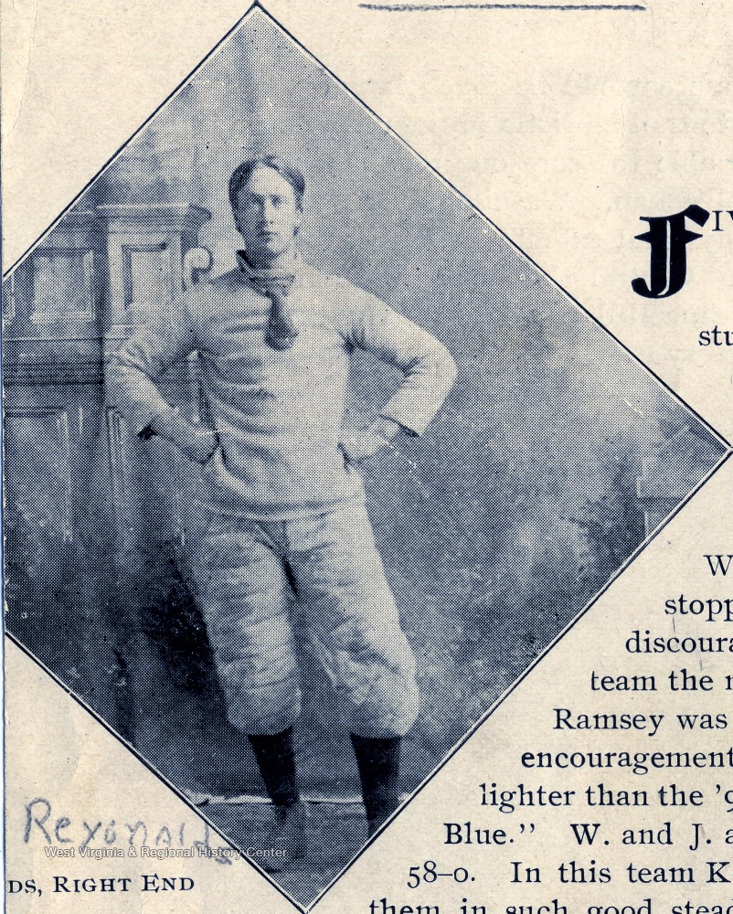 WVU Football Player Reynolds Right End West Virginia History OnView