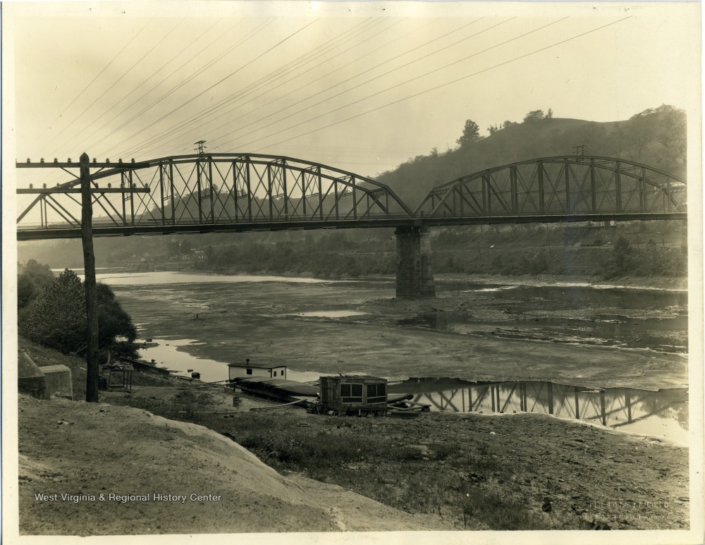 Low Water Levels on the Monongahela River below the Bridge to Westover