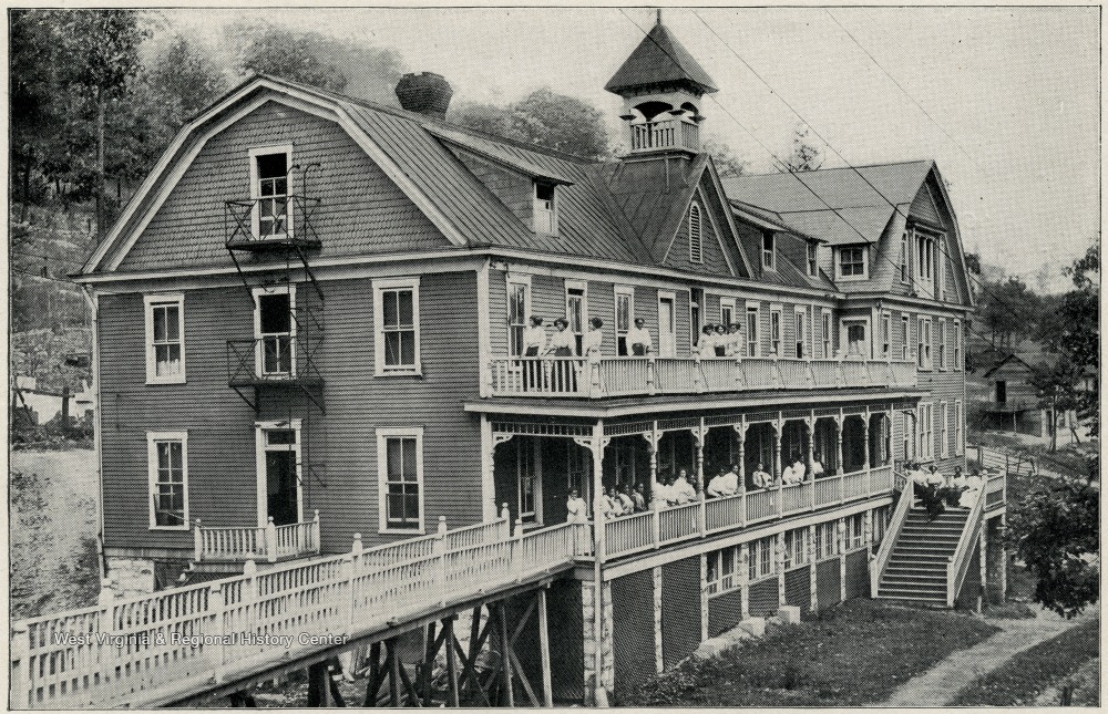 Residents on the Balconies of Women's Dormitory, Bluefield Colored
