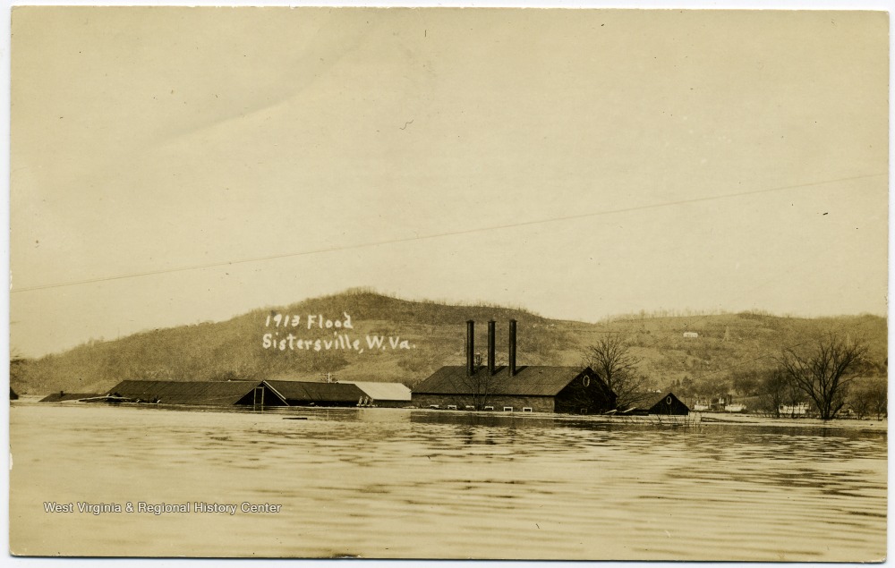 Flood of the Ohio River at Sistersville, W. Va. West Virginia History