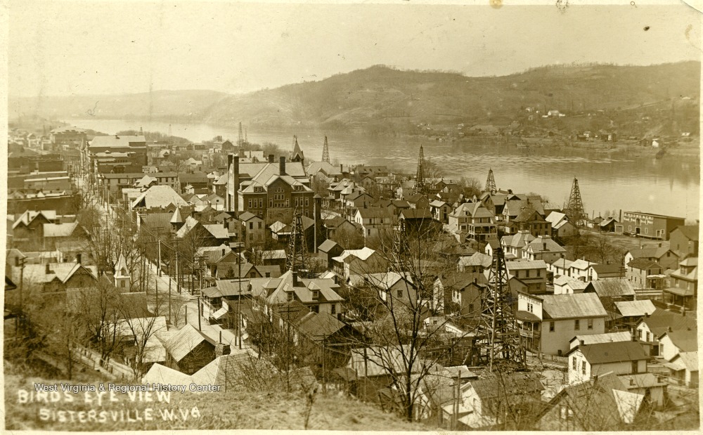 Bird's Eye View of Sistersville, W. Va. West Virginia History OnView