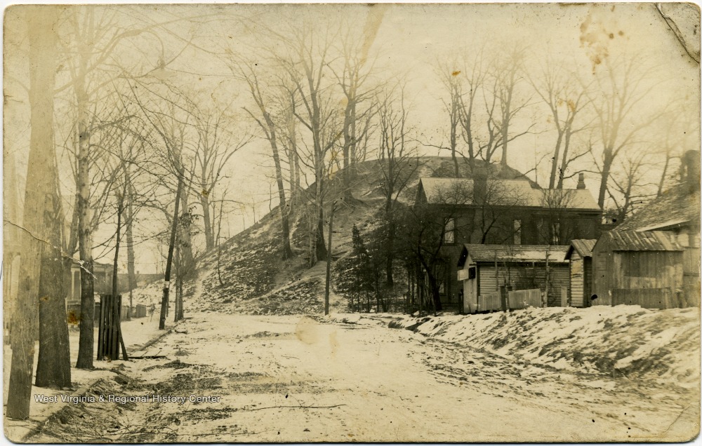 Mound at the end of a Street in Moundsville, W. Va. West Virginia