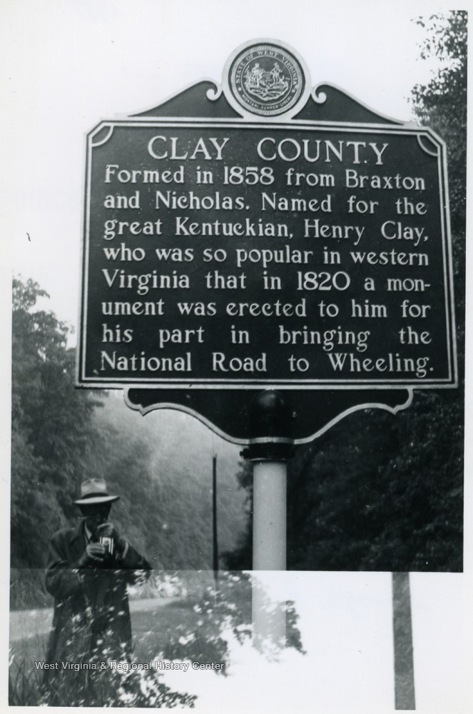 Clay County Historic Marker on U. S. Route 119 in West Virginia West