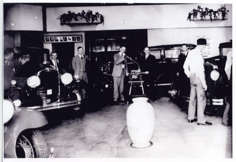 Show Room of Harrison Motors Ford Dealership, Bridgeport, W. Va. West