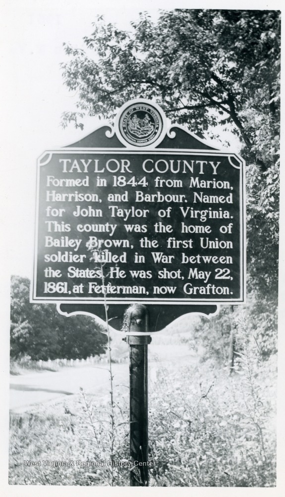 Taylor County Marker on U. S. Route 119, between and Grafton