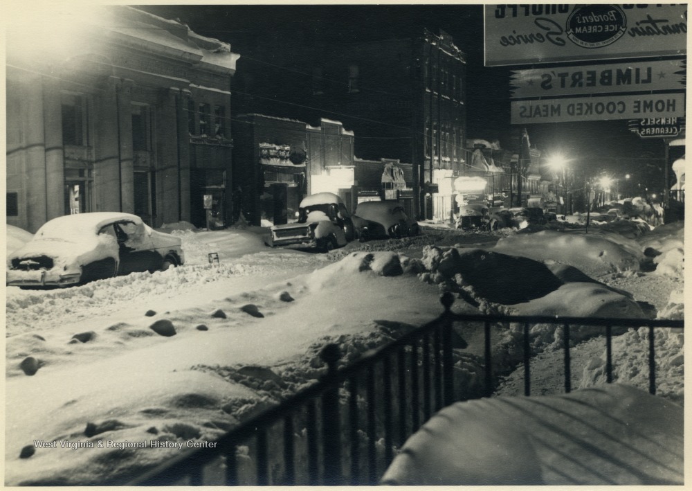 Street and Cars Covered with Snow, Claysville, P.A. West Virginia