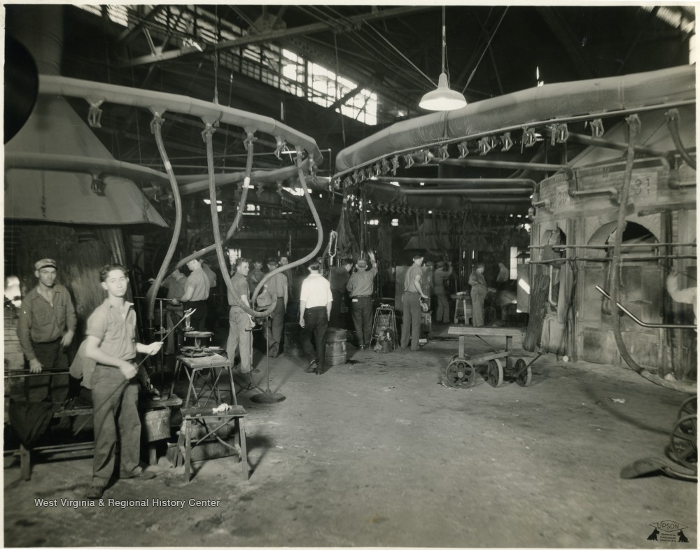 Employees of Fostoria Glass Company at Work in Moundsville, W. Va