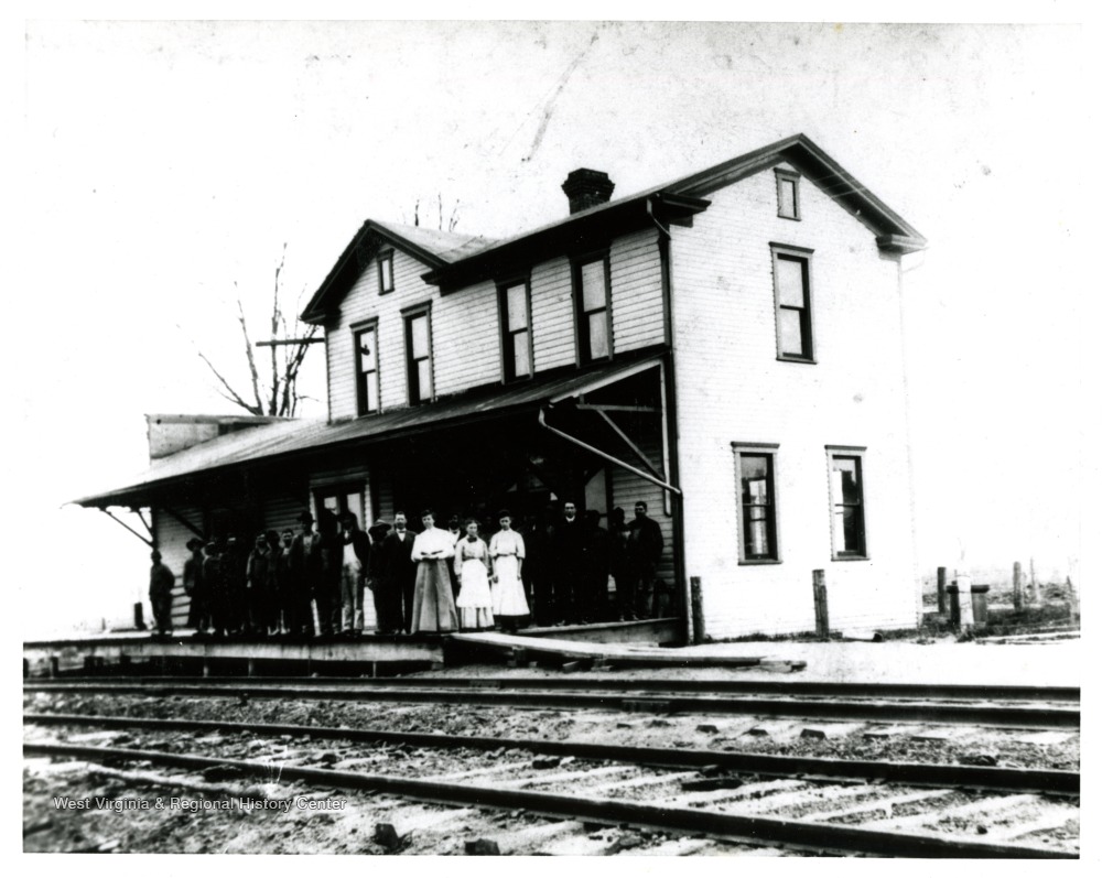Group at Reedsville, W. Va. Train Depot, West Virginia History OnView