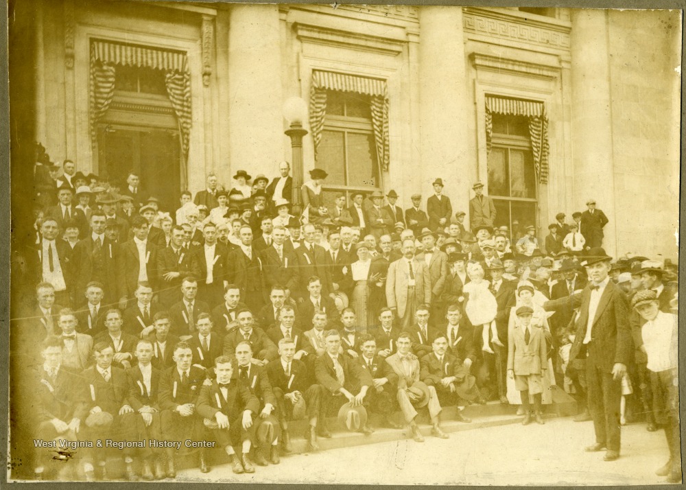 Portrait of a Group in Front of Old Post Office Building, W