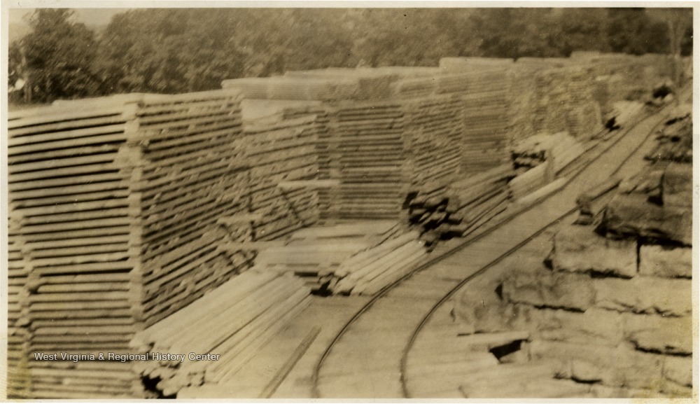View of the Lumber Yard in Elkins, W. Va. West Virginia History