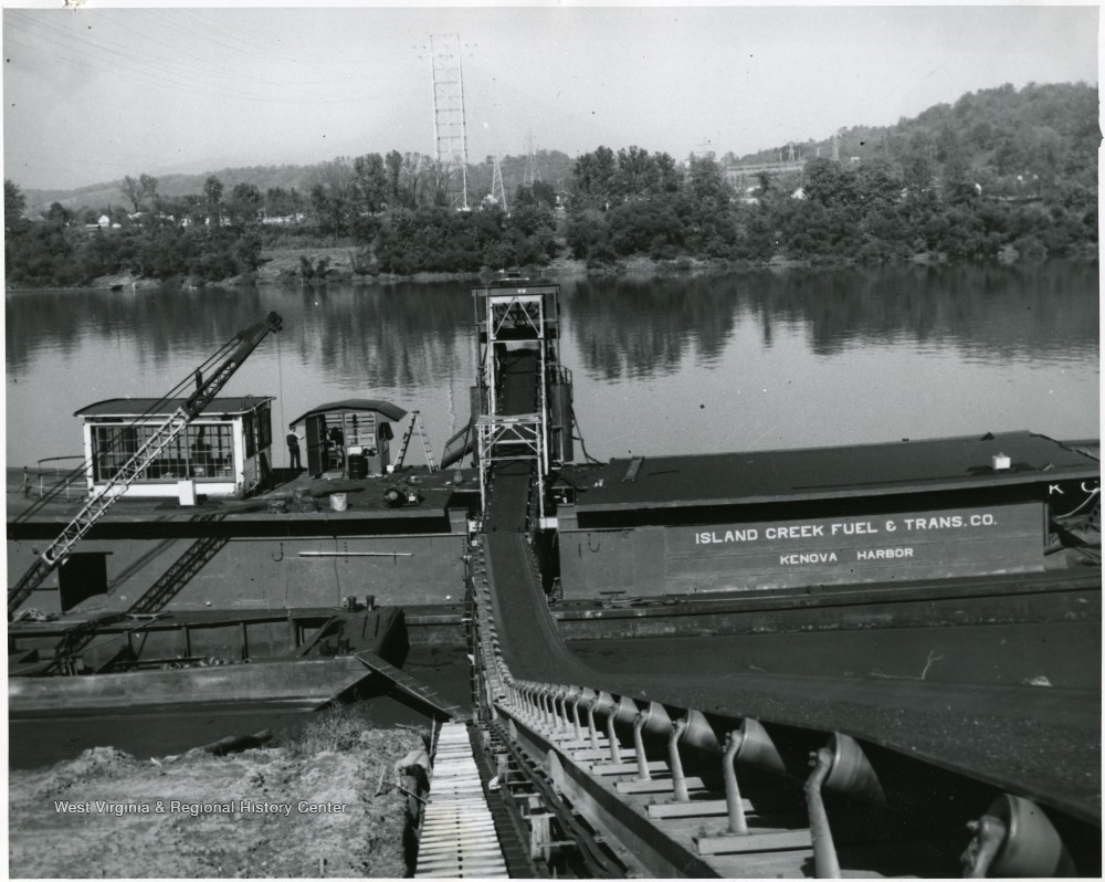Loading a Coal Barge at Kenova Harbor, Island Fuel & Trans. Company