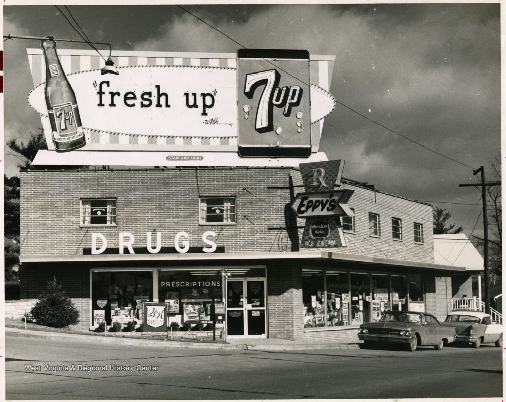 View of Eppy's Drugstore at Beckley, W. Va. West Virginia History