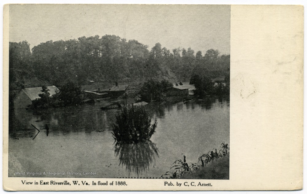 View of East Rivesville, Flood of 1888, Marion County, W. Va. West