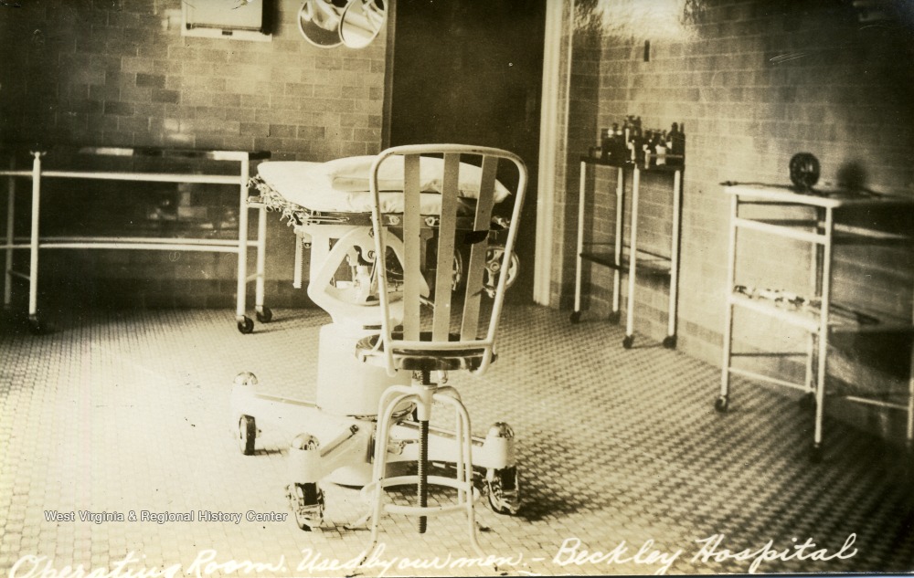 Operating Room at Beckley Hospital, W. Va. West Virginia History