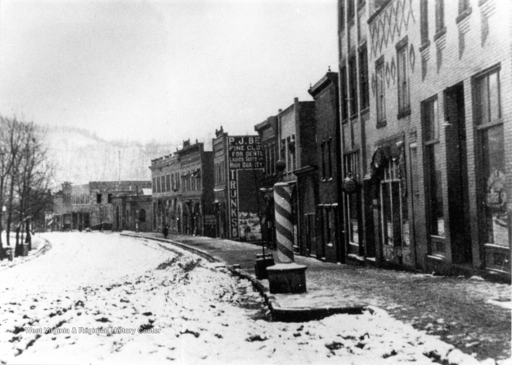 Looking Down Elk Street, Gassaway, W. Va. West Virginia History