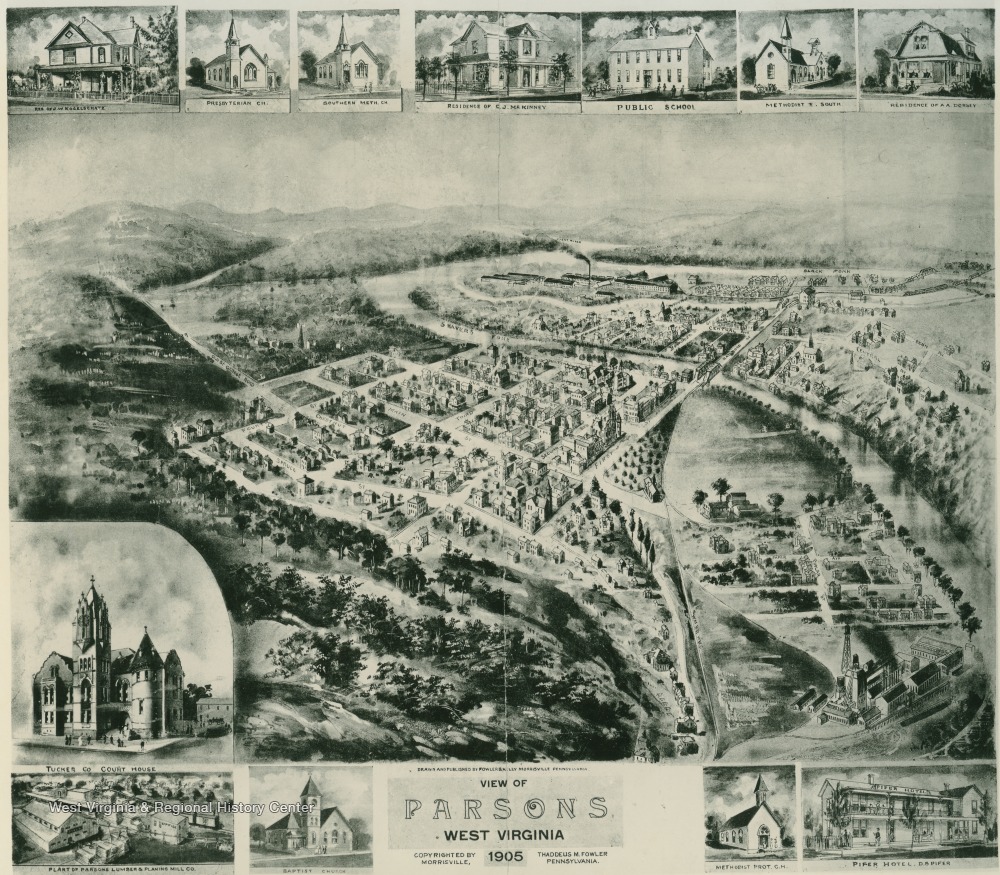 Map of Parsons, W. Va. West Virginia History OnView WVU Libraries