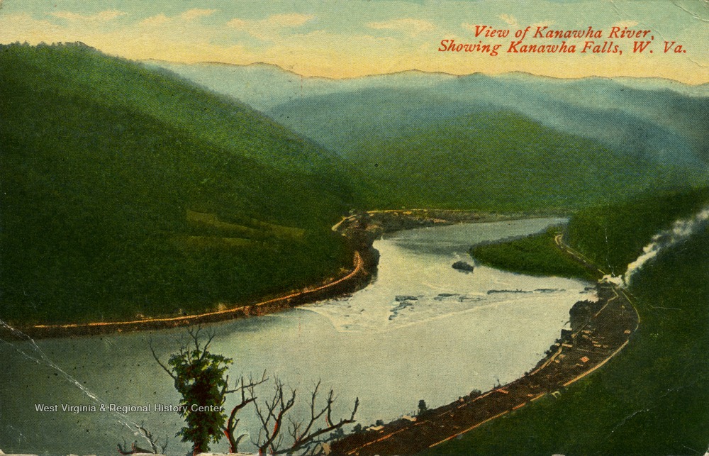 View of Kanawha River, Showing Kanawha Falls; Kanawha Co., W. Va