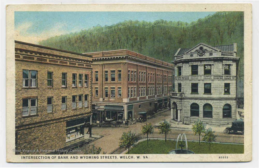 Intersection of Bank and Wyoming Streets; Welch, W. Va. West Virginia