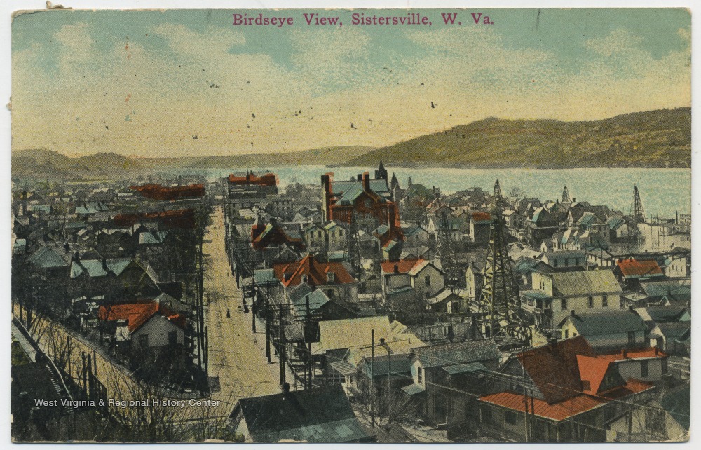 Birdseye View of Sistersville, W. Va. West Virginia History OnView