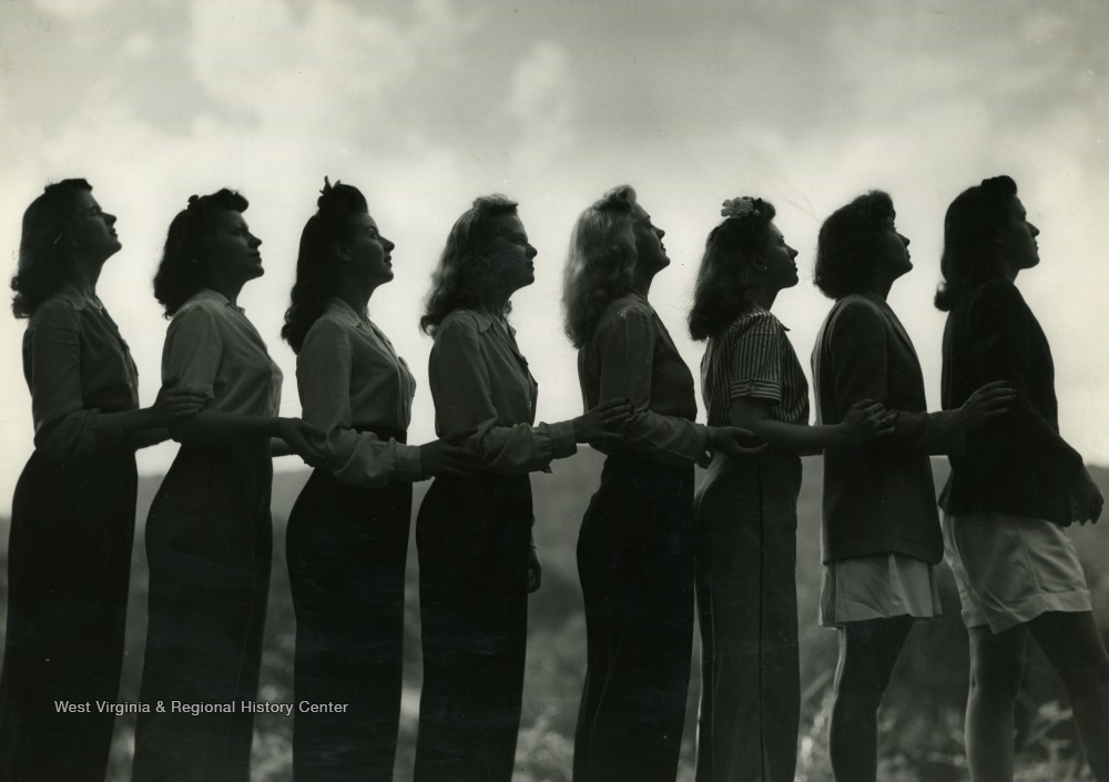 Evans Sisters and Other Girls Posing for Photograph West Virginia