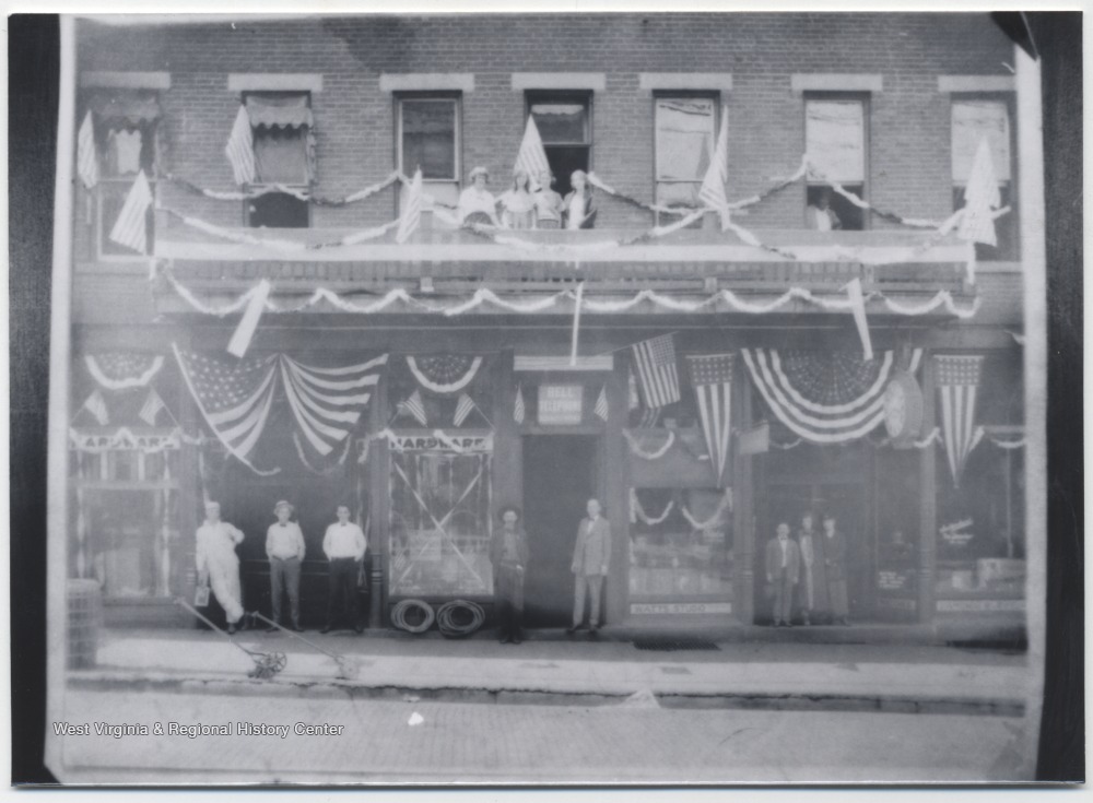 Rose's Drug Store Participating in World War I Victory Celebration, Hinton, W. Va. West