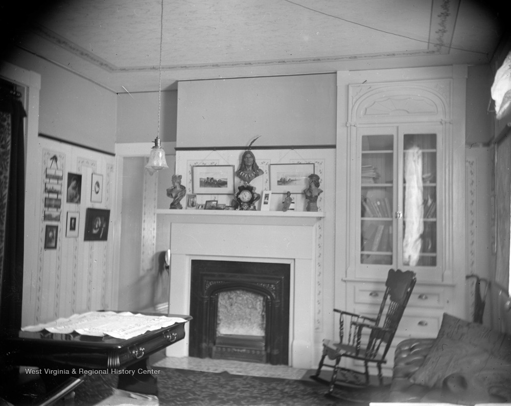 Interior View of Fireplace and Mantle in Unidentified Home, W. Va. West Virginia