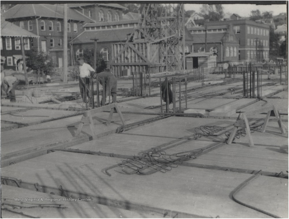 Men Working on Clark Hall Construction, West Virginia University