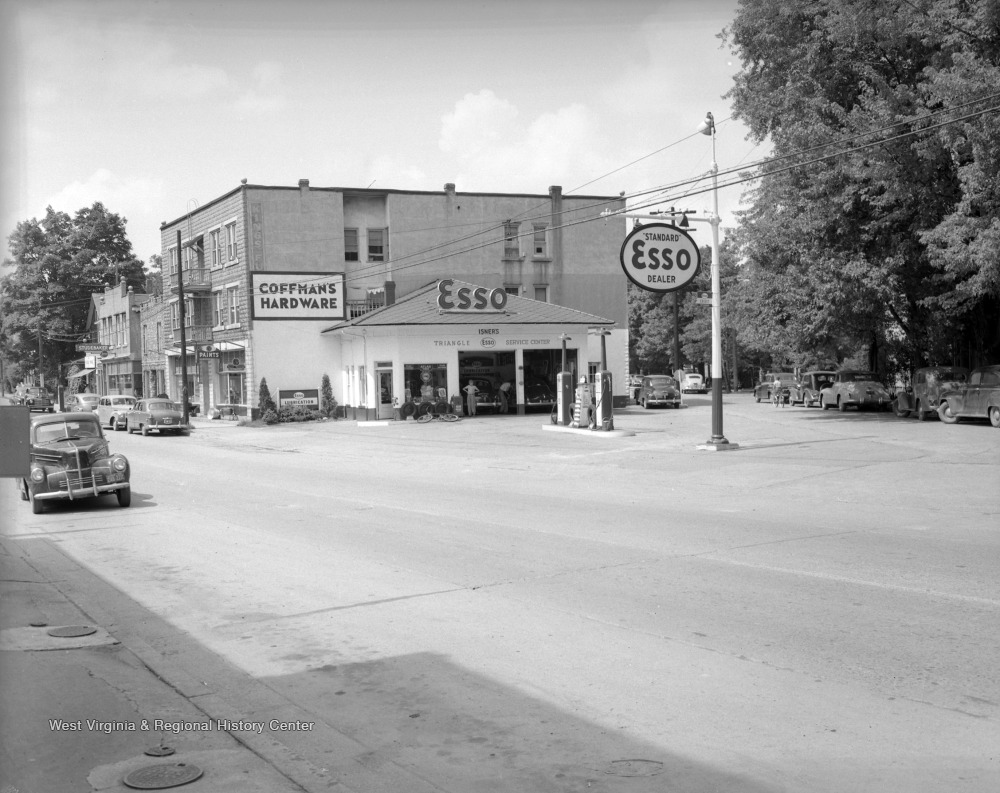 Esso Station and Hardware Store, Elkins, W. Va. West Virginia History