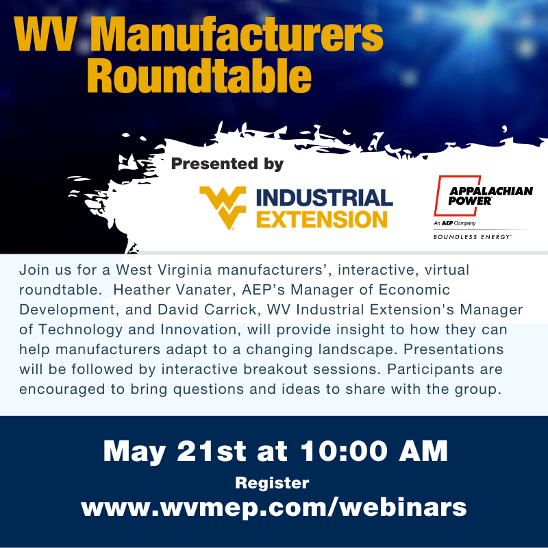 inars West Virginia Manufacturing Extension Partnership (WVMEP)