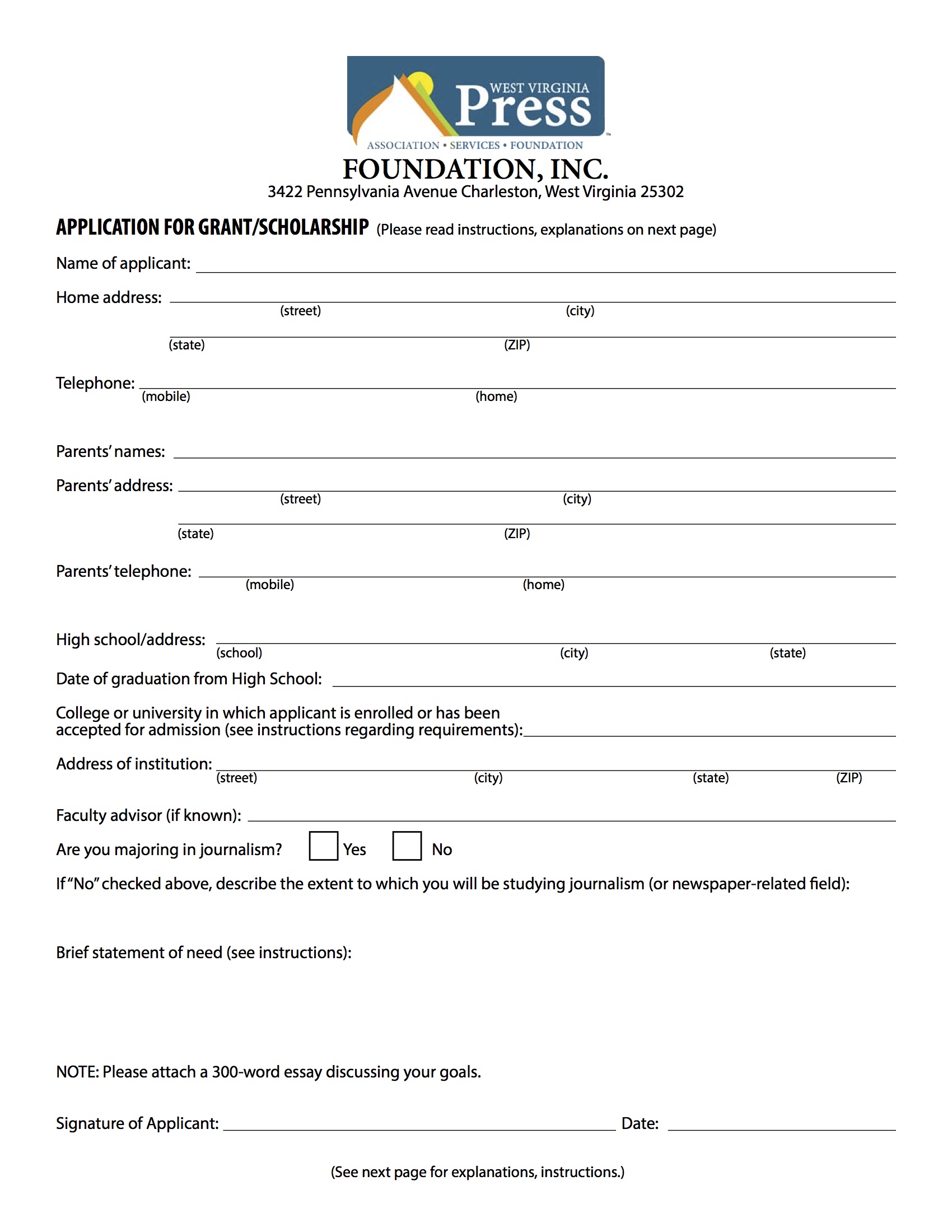 WVPA Foundation accepting scholarship, summer Internship applications