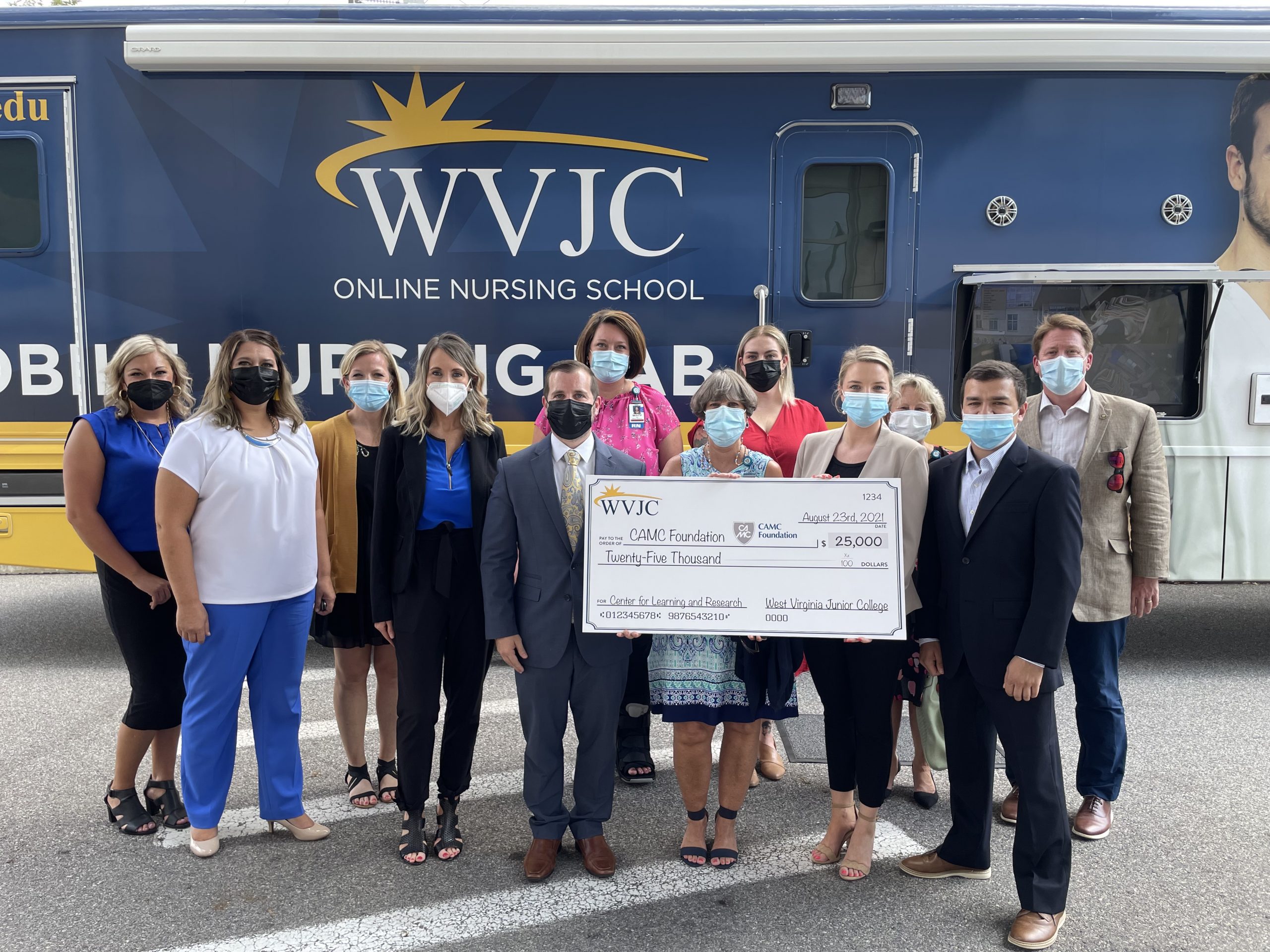West Virginia Junior College presents 25,000 to CAMC Foundation West